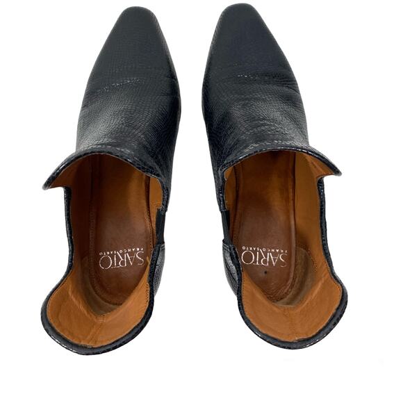 Franco Sarto Ashbury Boots Ankle Snake Embossed Leather Womens Size 6.5M Black - Picture 7 of 10